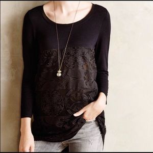 Anthropologie lace lined tunic size L.